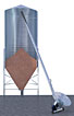 Trichtersilo 100t mit Schräges Laderohr (Dm. 140mm) für Schnecke