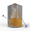 Flachbodensilo 120t und Be-/Entladeschnecke